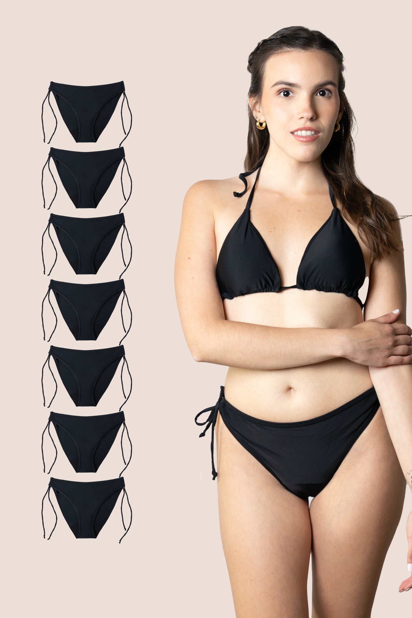Perioden-Bikini für Teens Brasilianisch mit Knoten PACK 7
