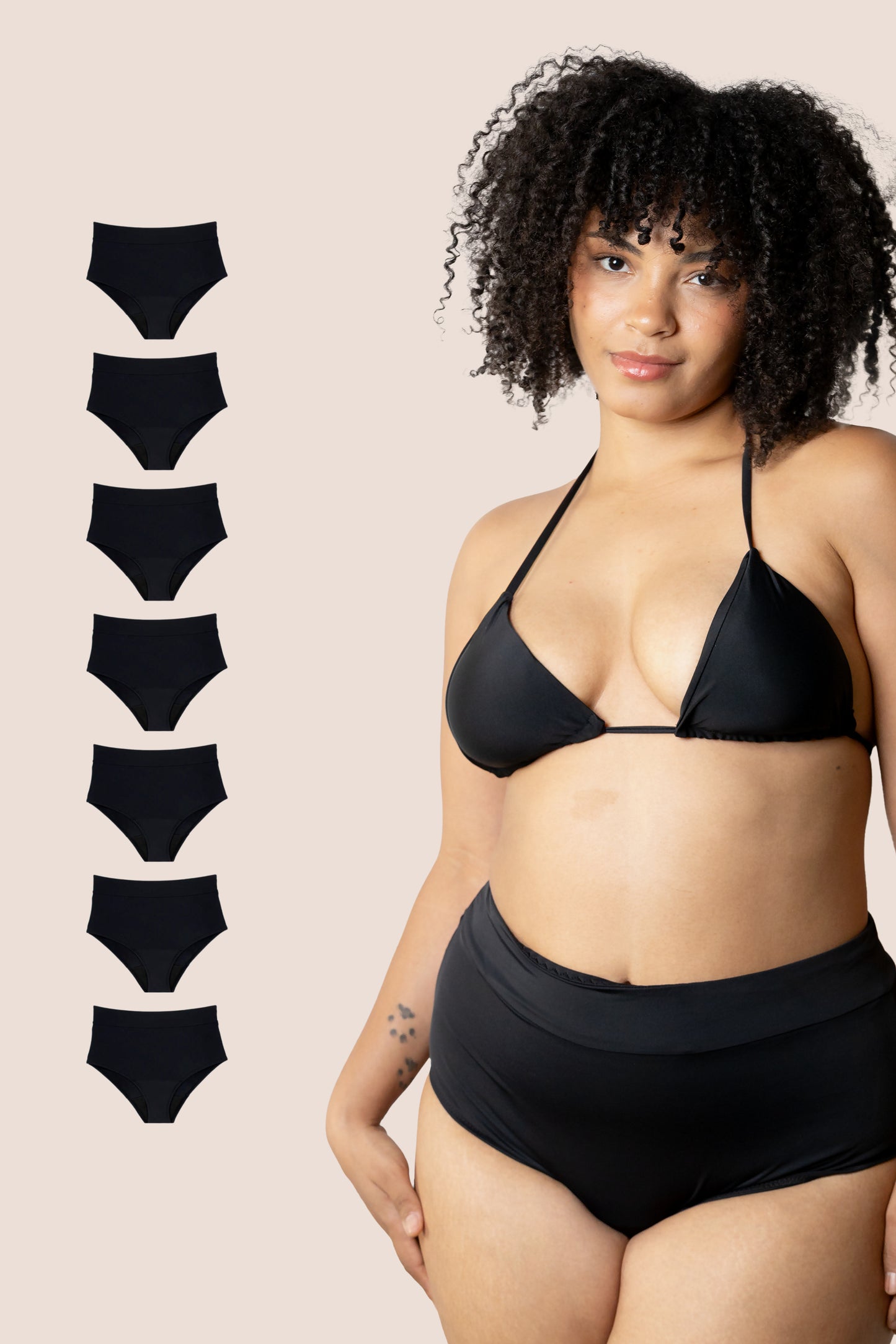 Perioden-Bikini Hohe Taille pack 7