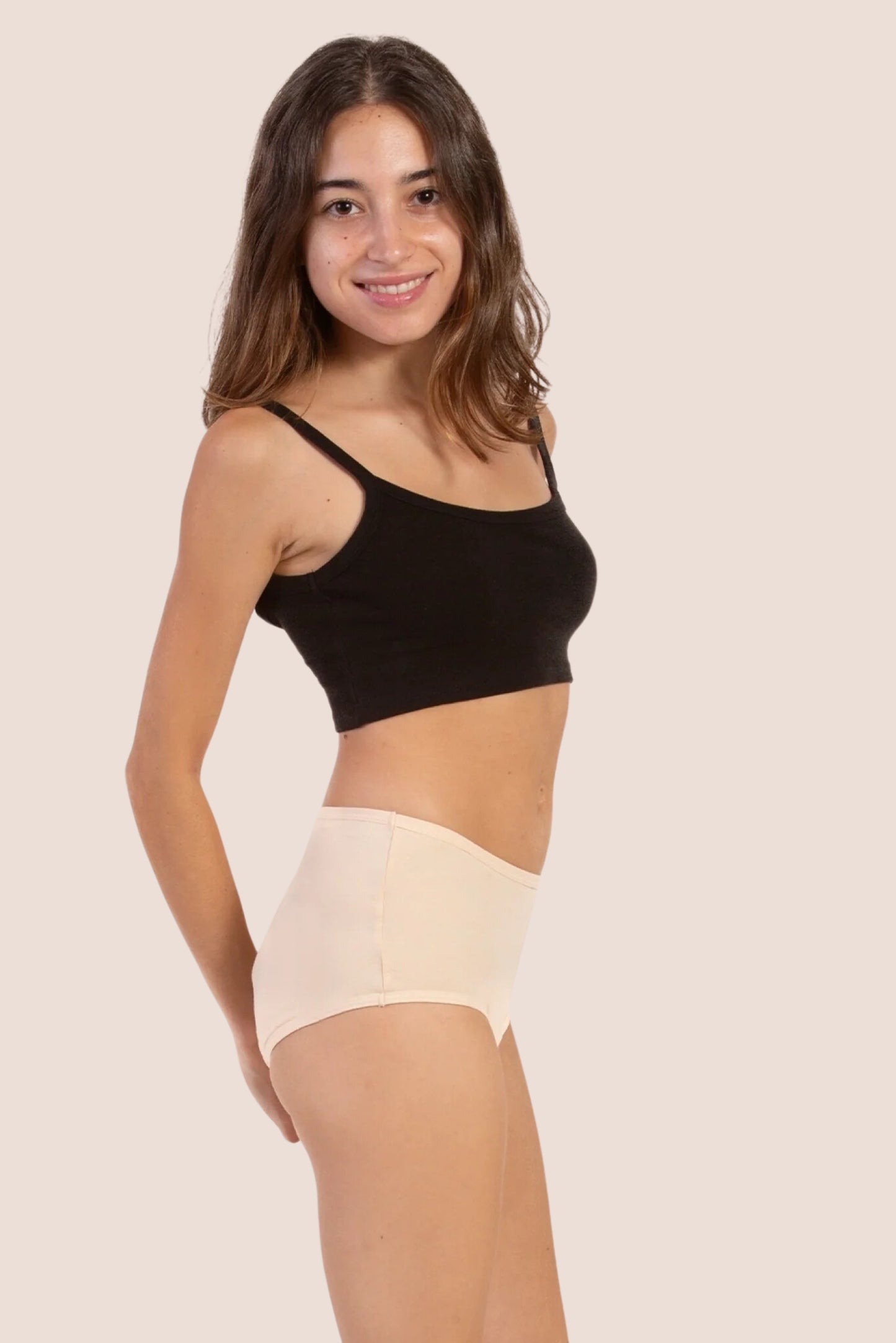 Periodenunterwäsche für Teenager Hohe Taille Beige side general
