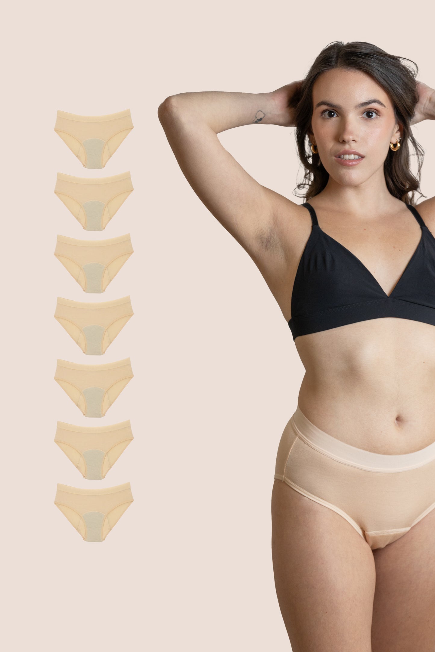 Periodenunterwäsche für Teens beige pack 7