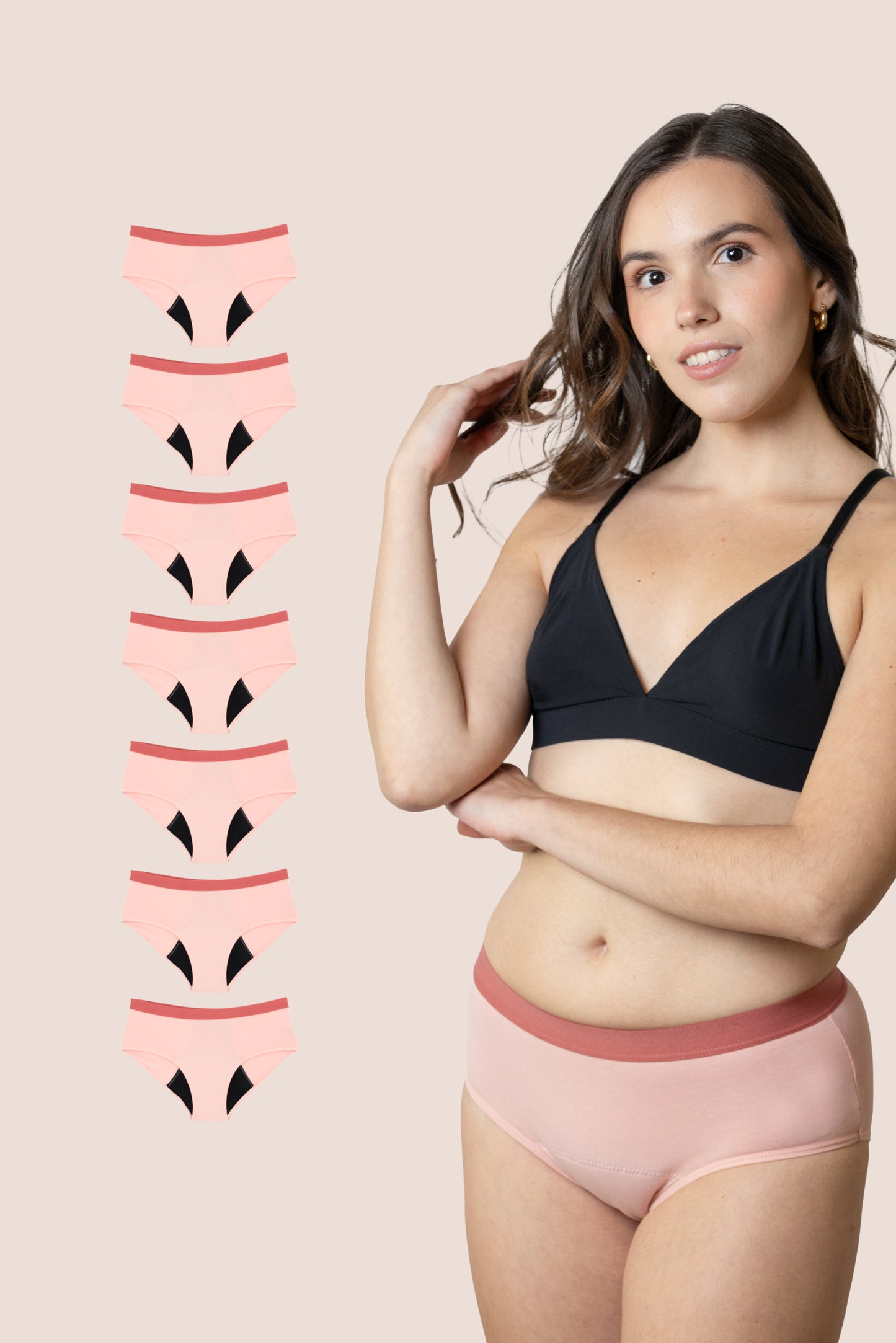 Periodenunterwäsche für Teenager Rosa pack 7