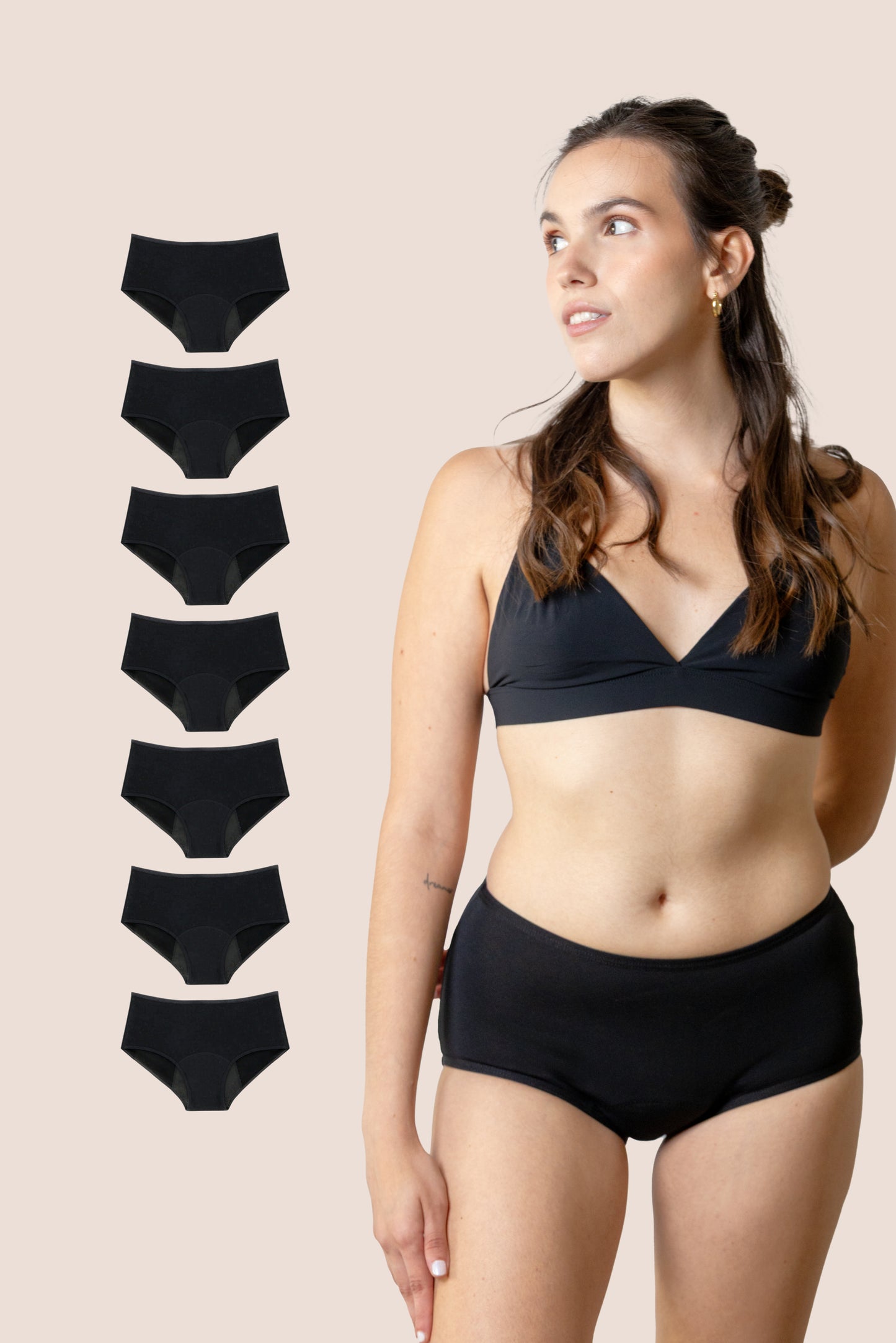 Periodenunterwäsche für Teenager Hohe Taille PACK 7