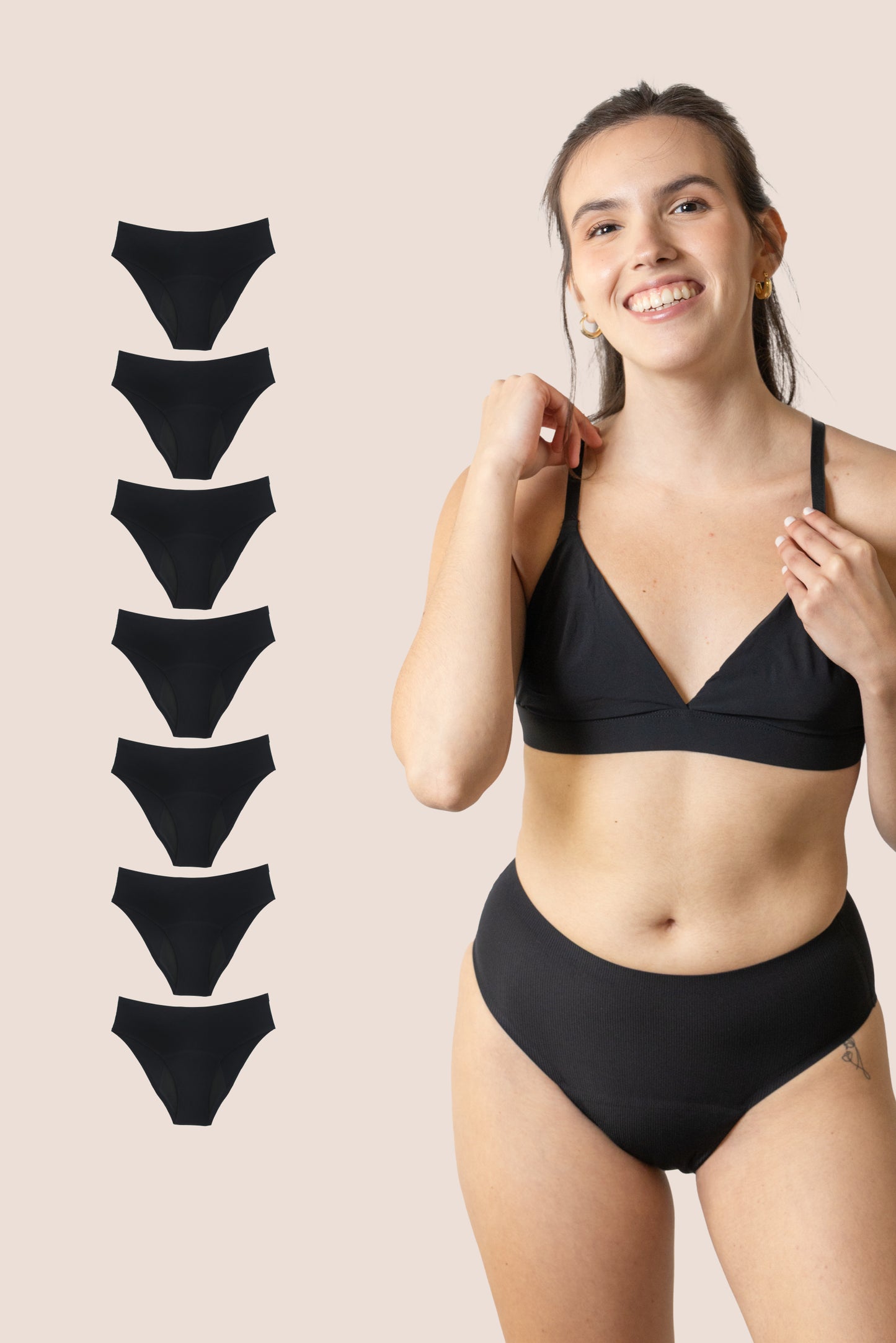 Periodenunterwäsche für Teenager Nahtlos Hohe Taille pack 7