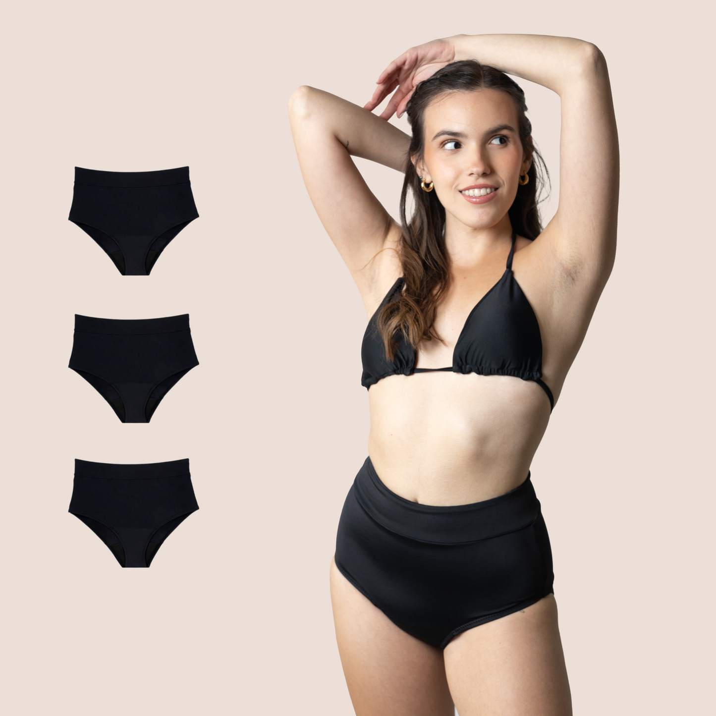 Perioden-Bikini für Teens Hohe Taille PACK 3