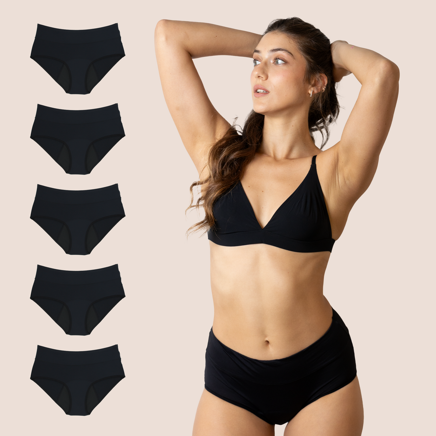 Periodenunterwäsche Atmungsaktiv pack 5