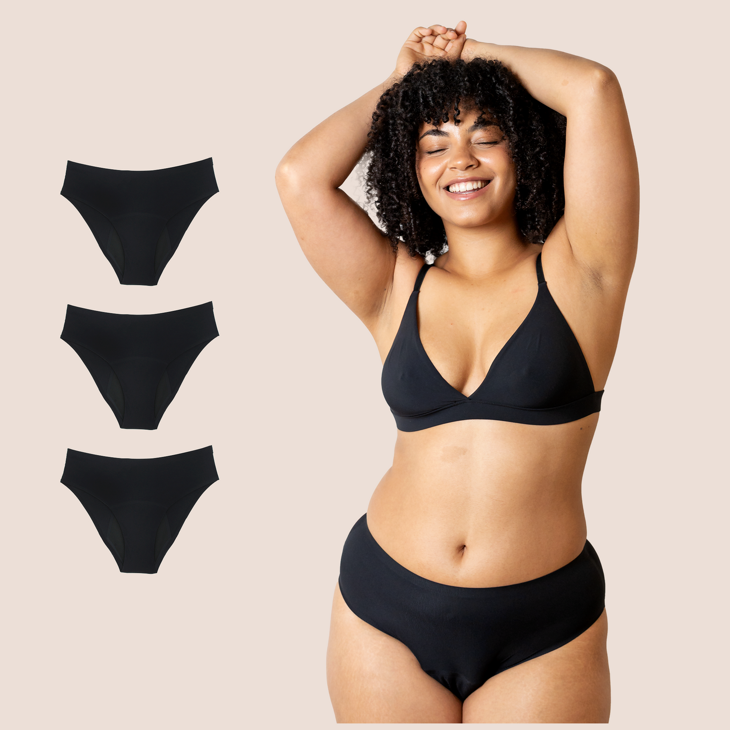 Periodenunterwäsche Nahtlos Hohe Taille pack 3