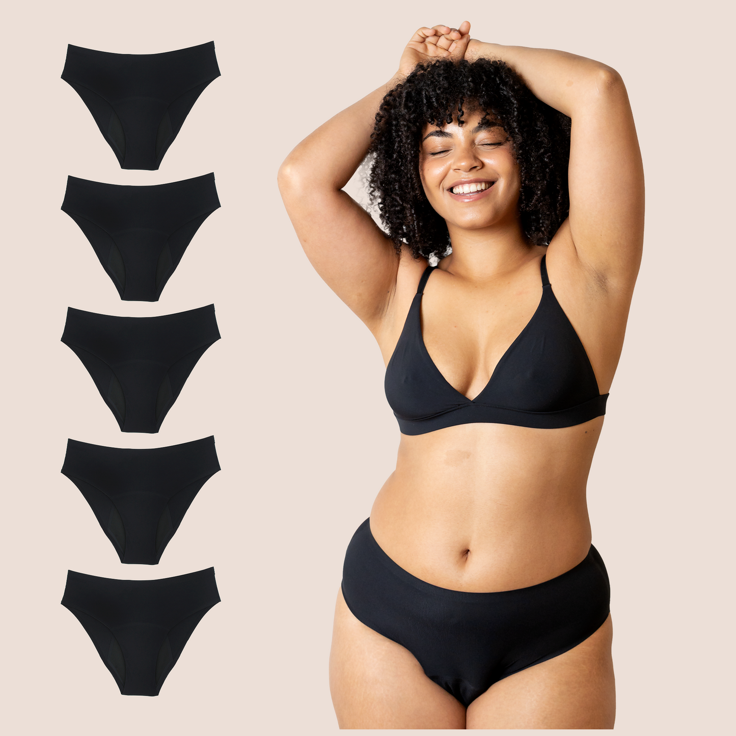 Periodenunterwäsche Nahtlos Hohe Taille pack 5