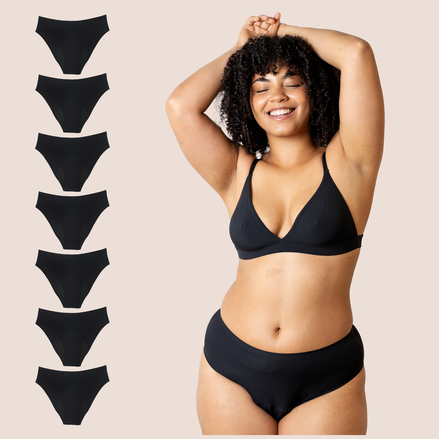 Periodenunterwäsche Nahtlos Hohe Taille pack 7