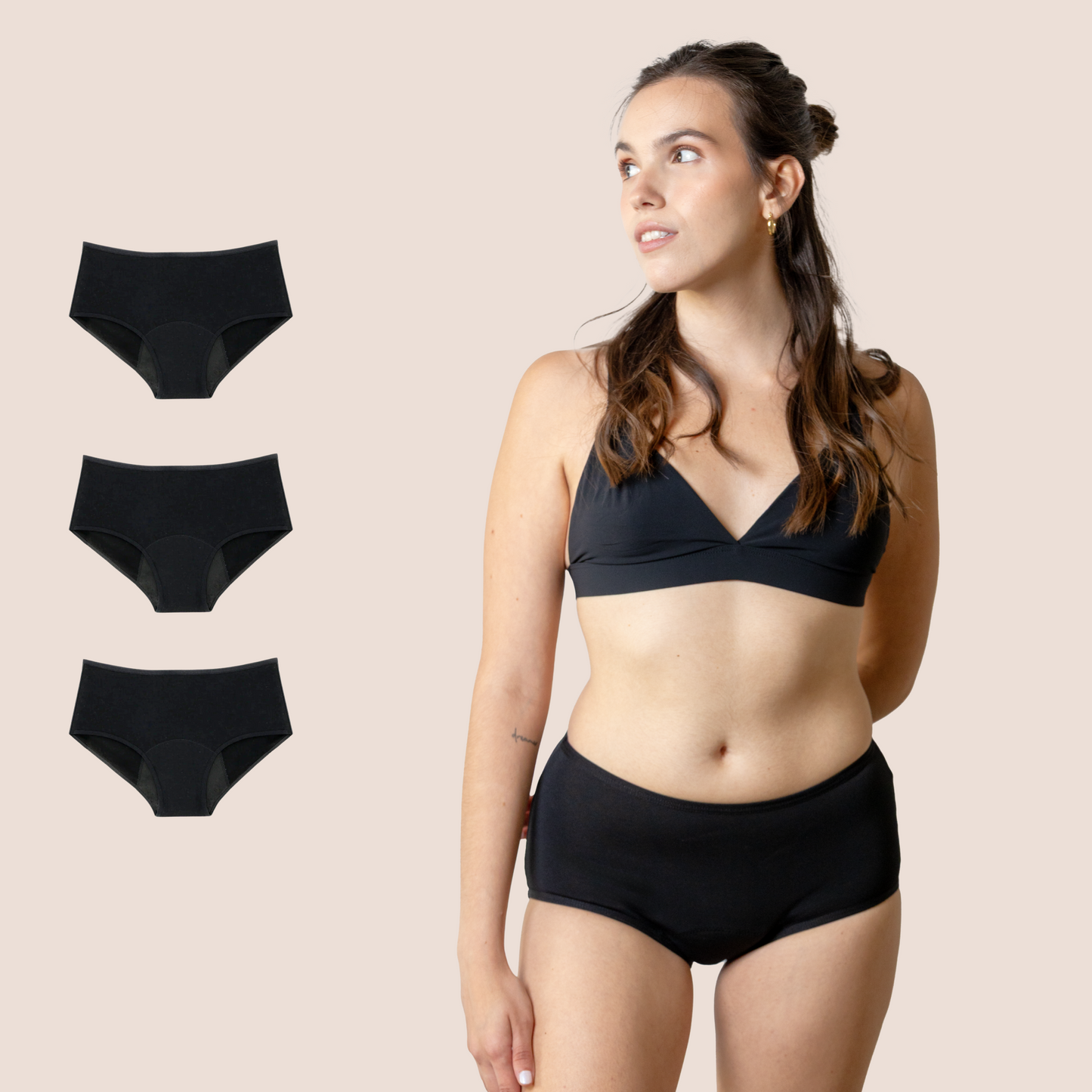 Periodenunterwäsche für Teenager Hohe Taille PACK 3