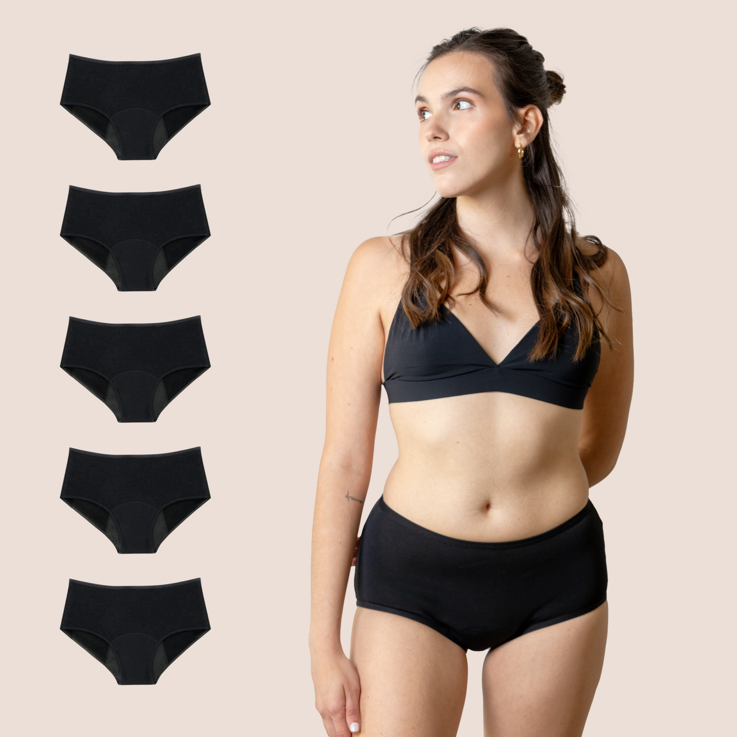 Periodenunterwäsche für Teenager Hohe Taille PACK 5
