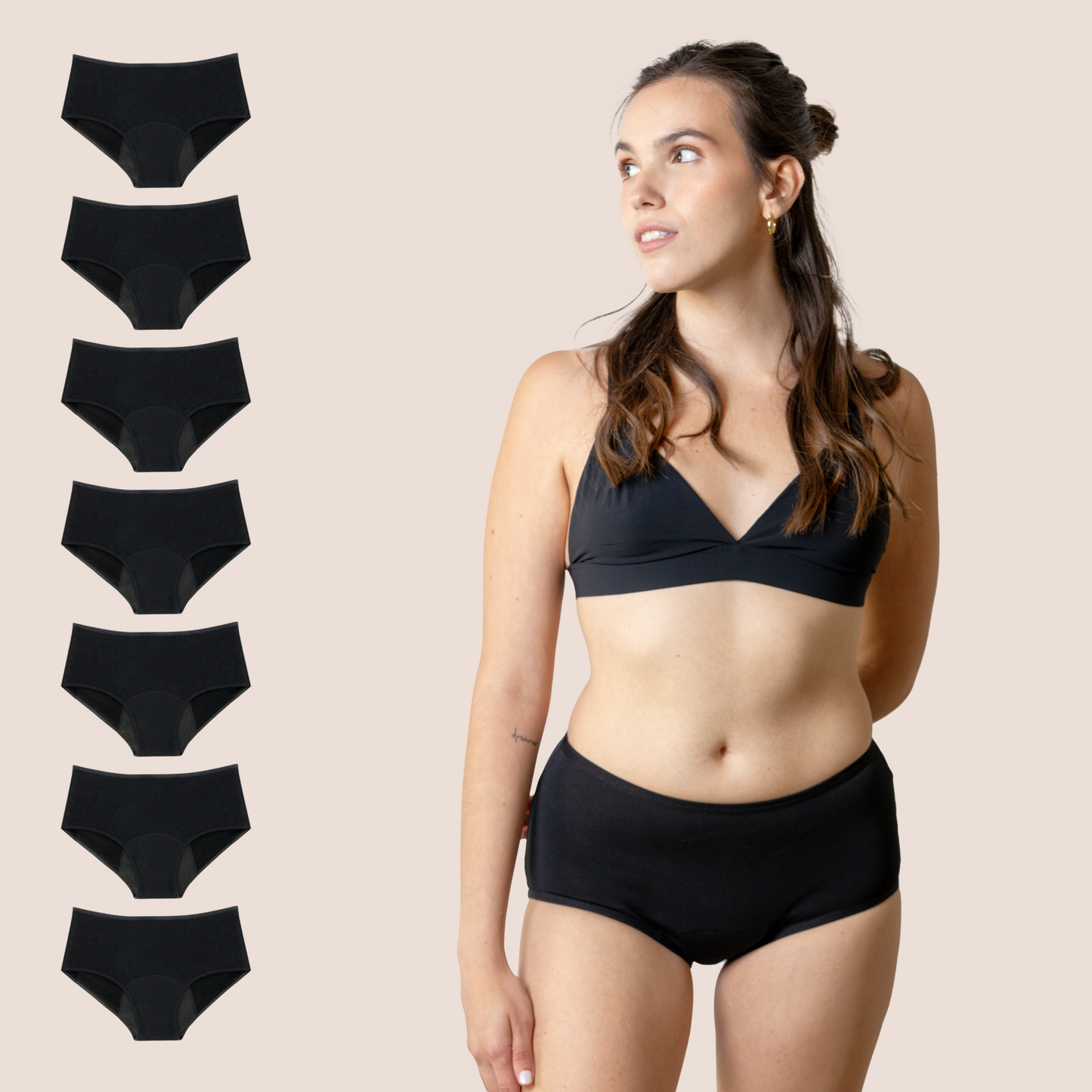 Periodenunterwäsche für Teenager Hohe Taille PACK 7