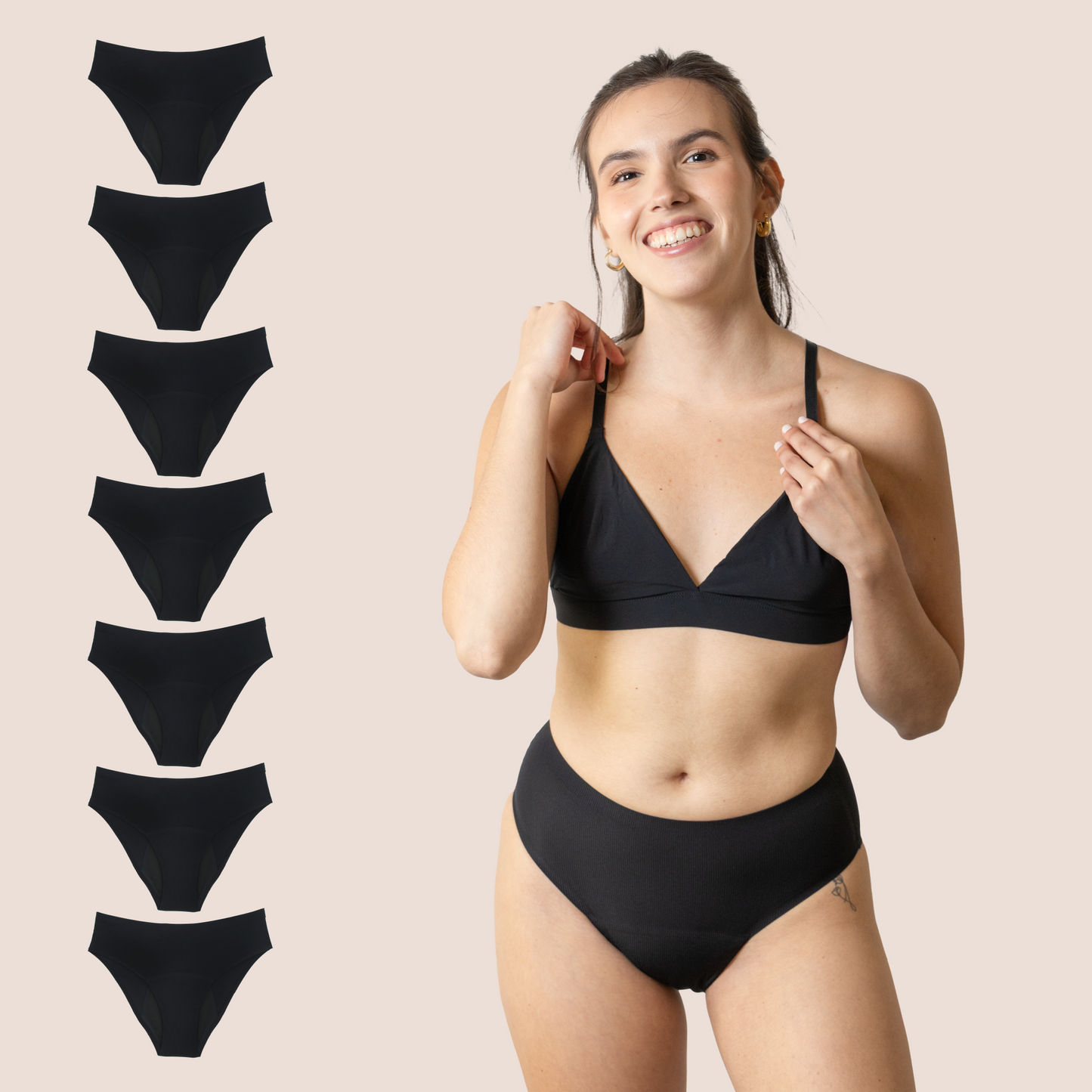 Periodenunterwäsche für Teenager Nahtlos Hohe Taille pack 7