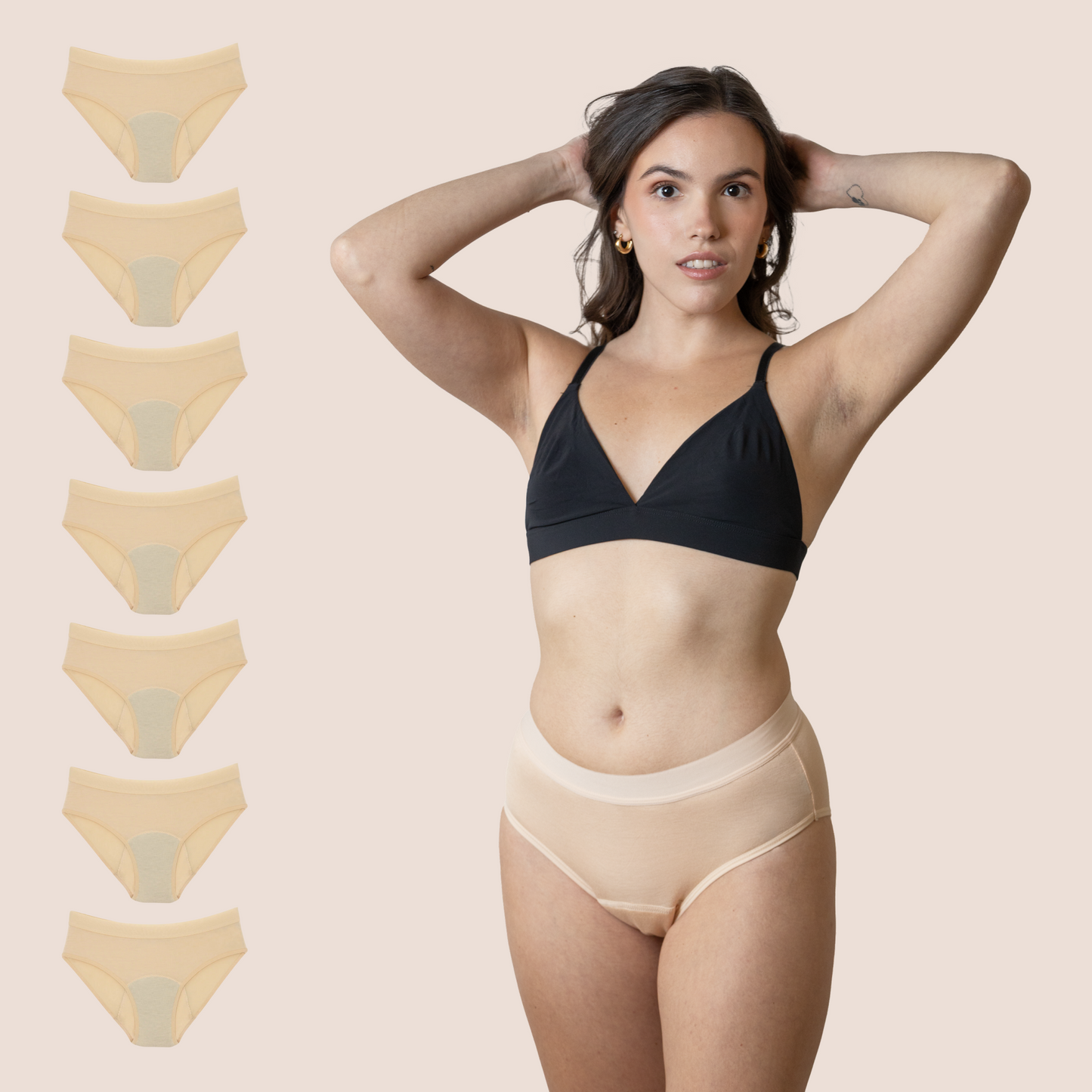 Periodenunterwäsche für Teens beige pack 7