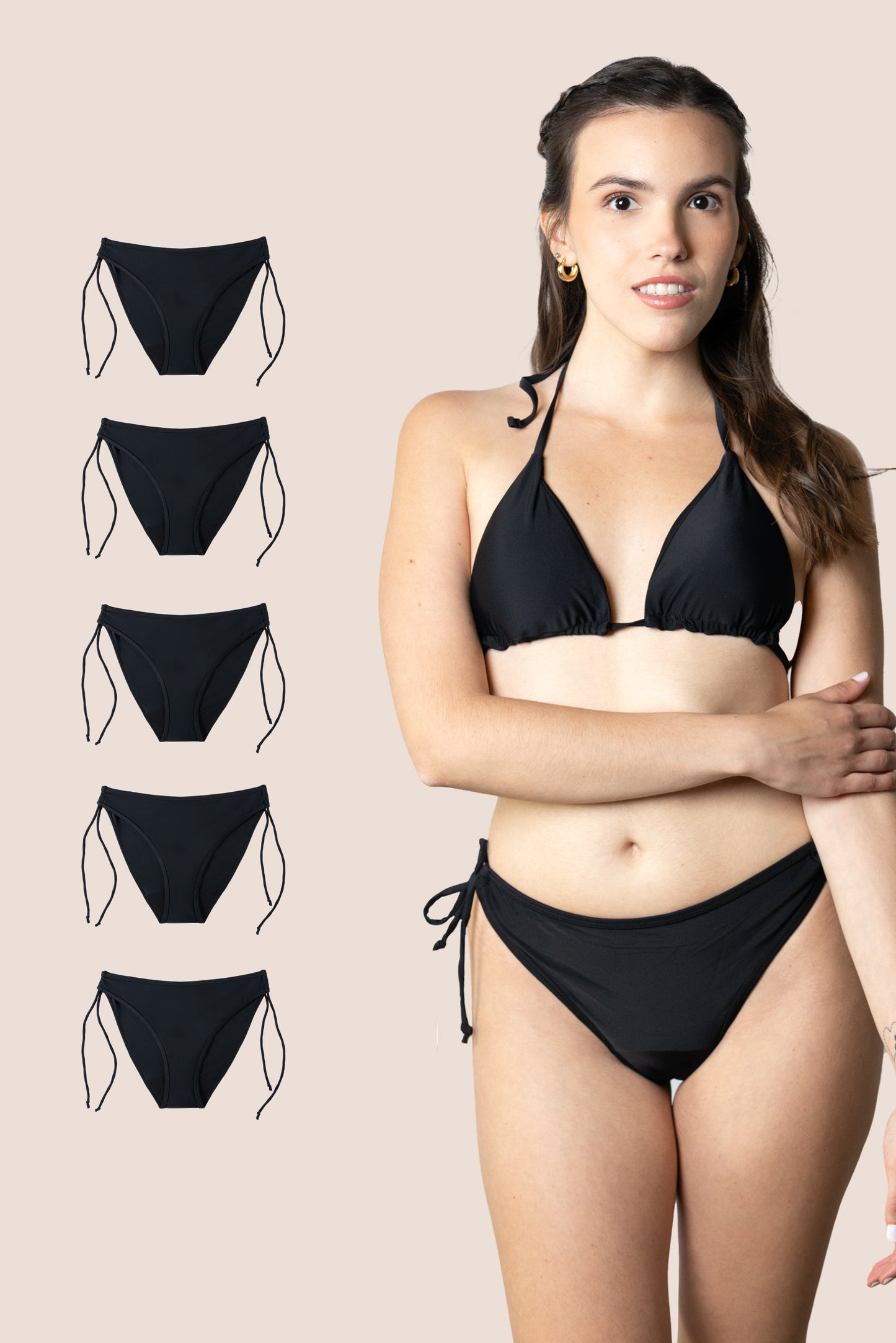 Perioden-Bikini für Teens Brasilianisch mit Knoten PACK 5
