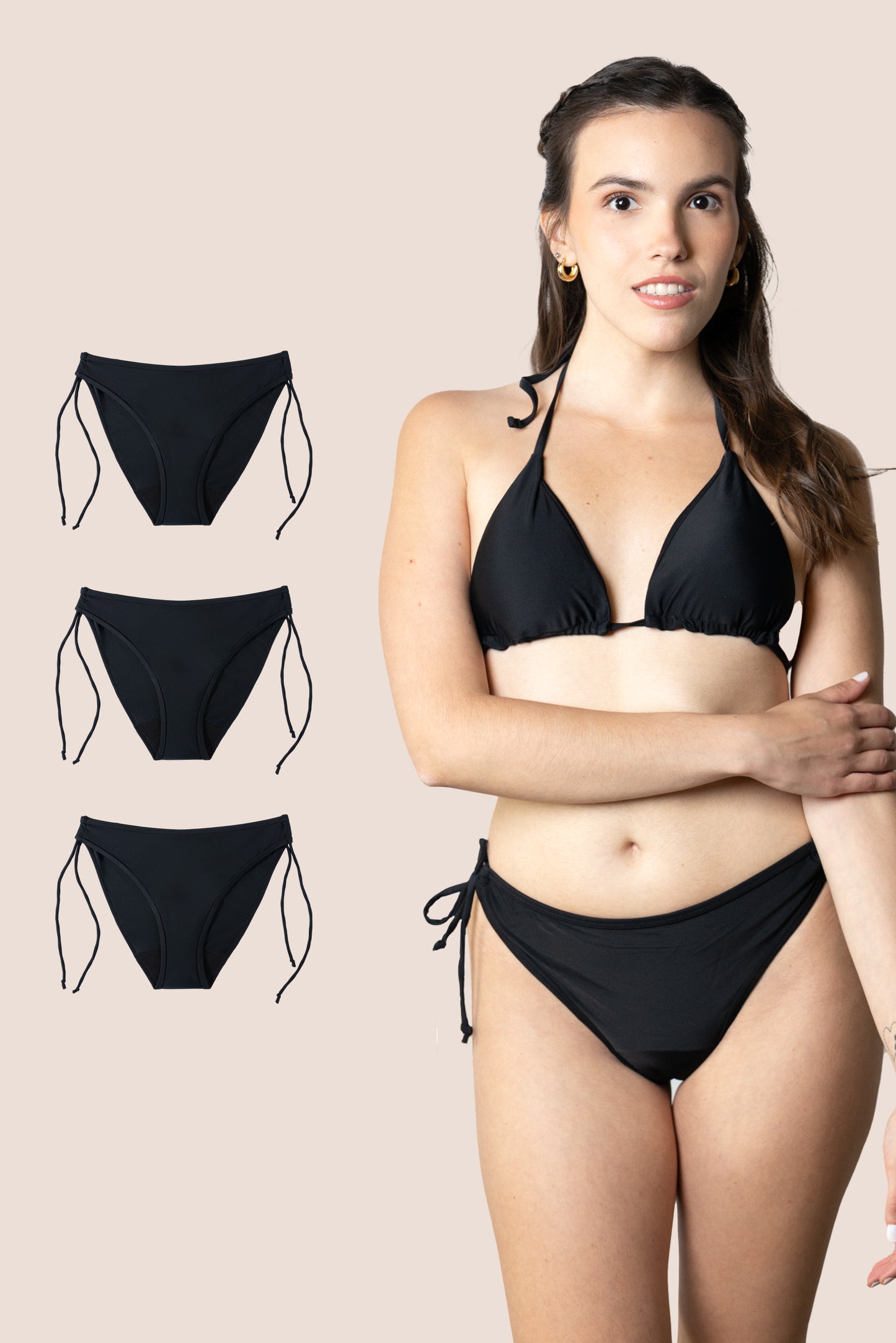 Perioden-Bikini für Teens Brasilianisch mit Knoten PACK 3
