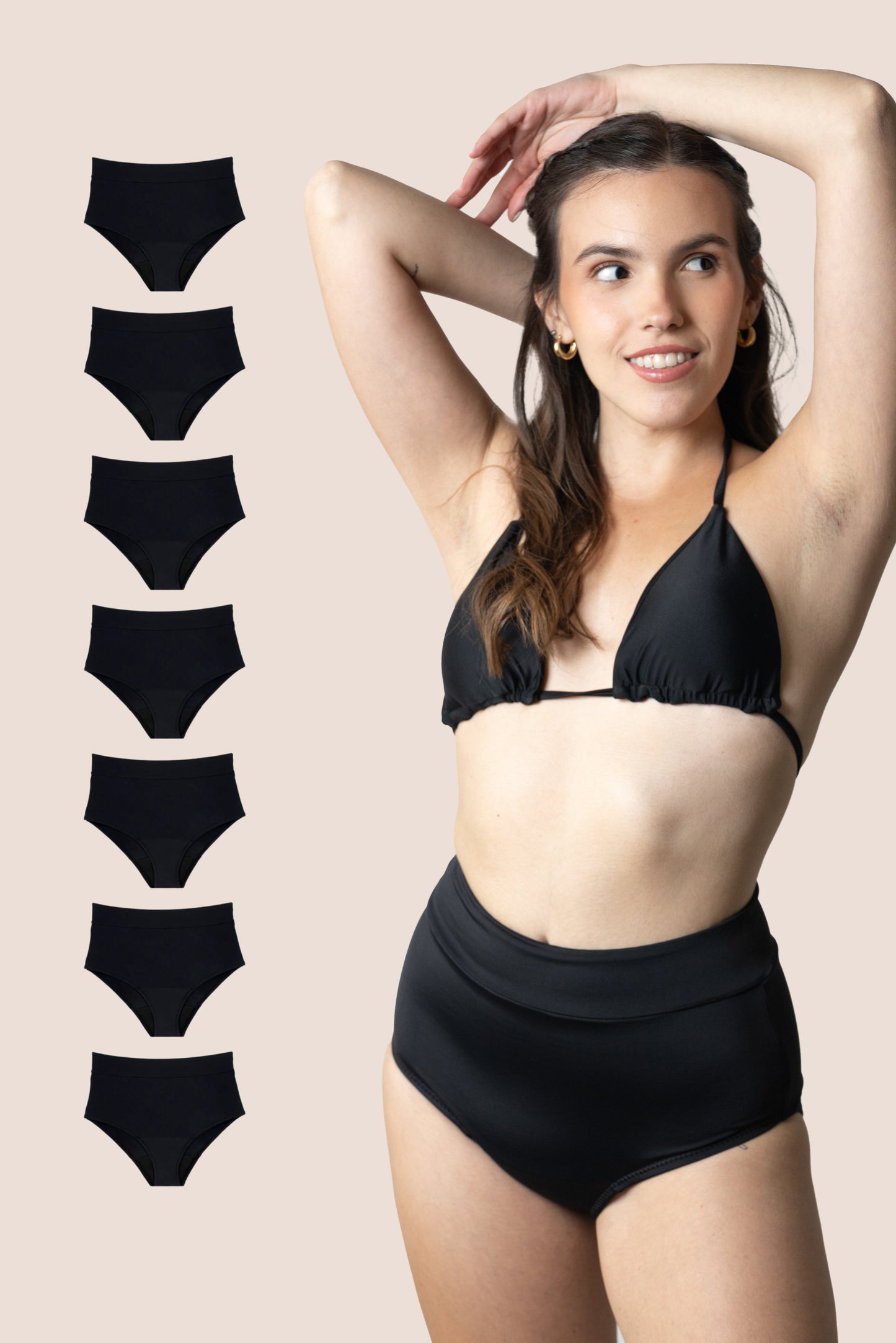 Perioden-Bikini für Teens Hohe Taille PACK 7