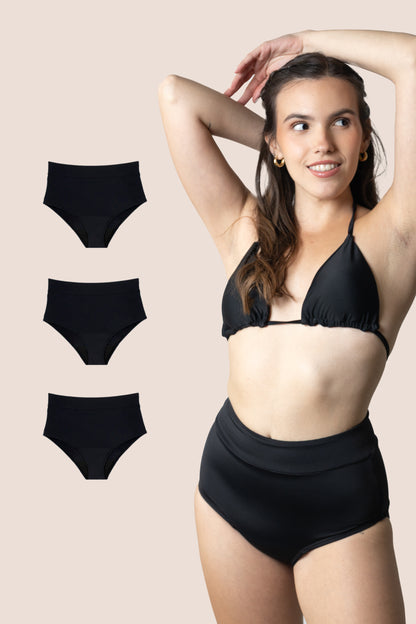 Perioden-Bikini für Teens Hohe Taille PACK 3