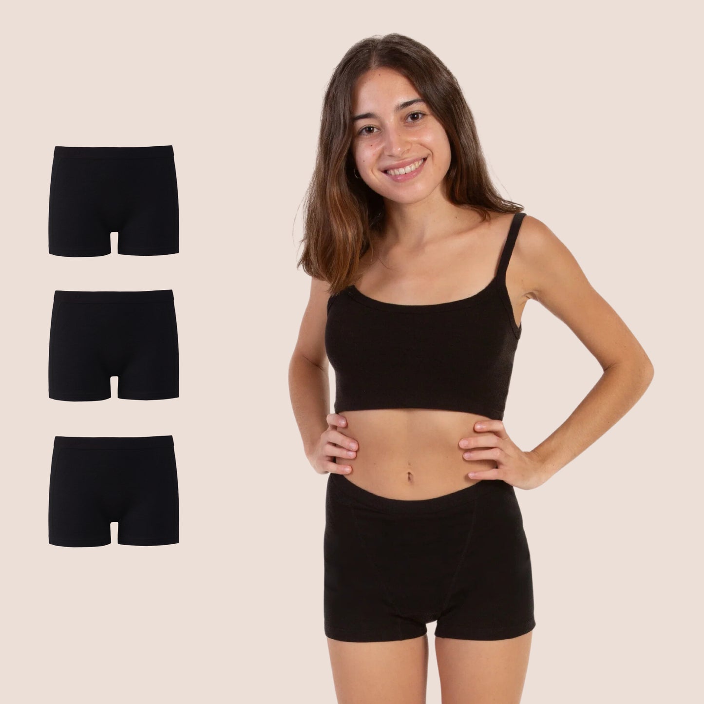 Periodenunterwäsche Boxershorts für Teenager pack 3