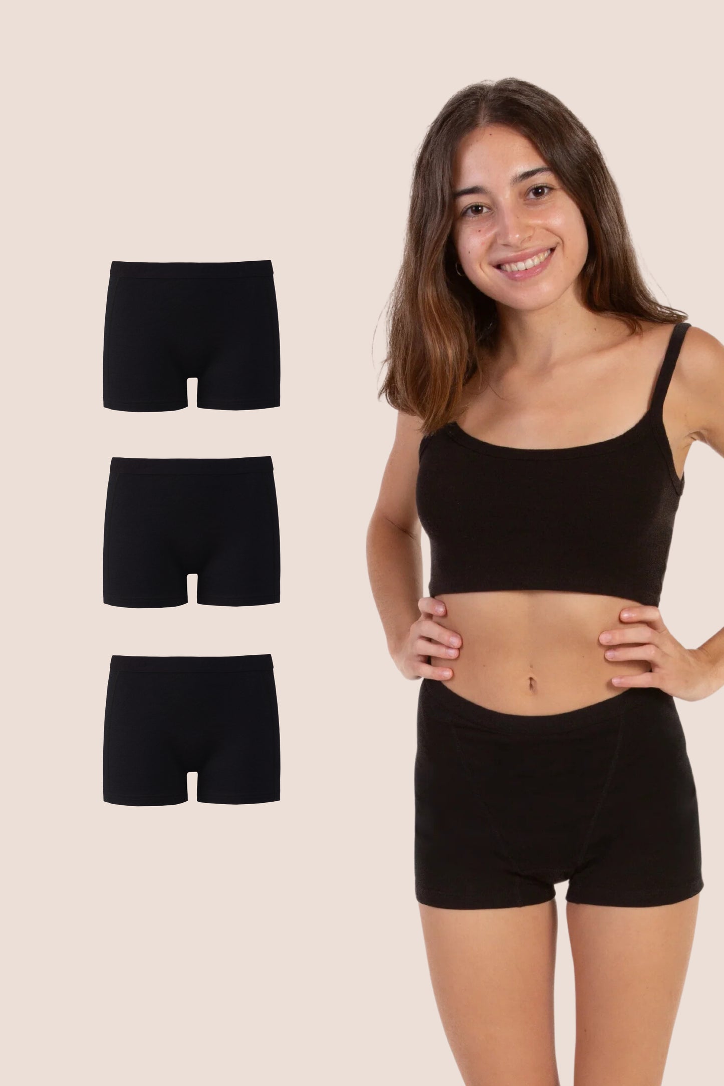 Periodenunterwäsche Boxershorts für Teenager pack 3
