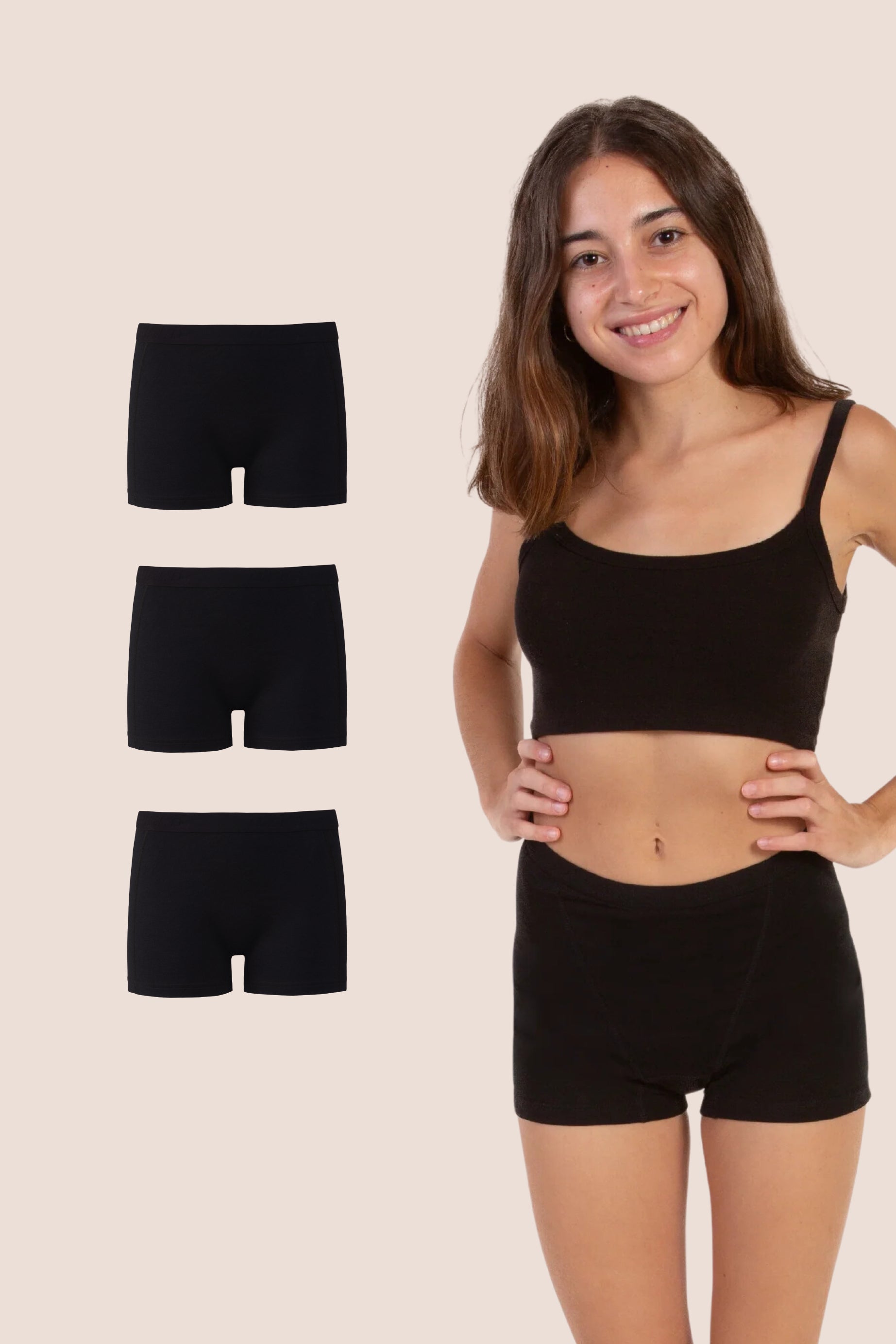 Periodenunterwäsche Boxershorts für Teenager pack 3