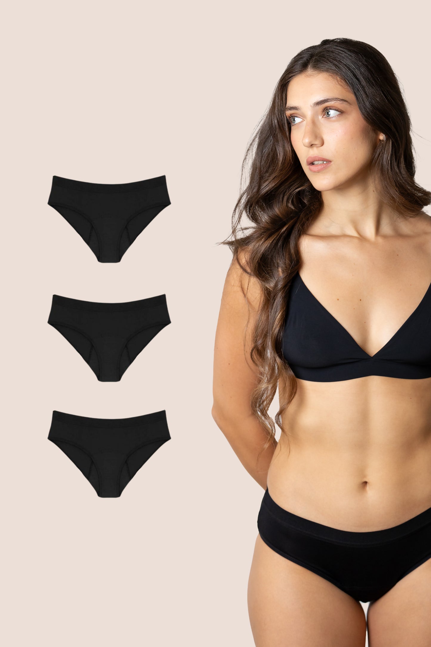 Periodenunterwäsche Klassisch pack 3