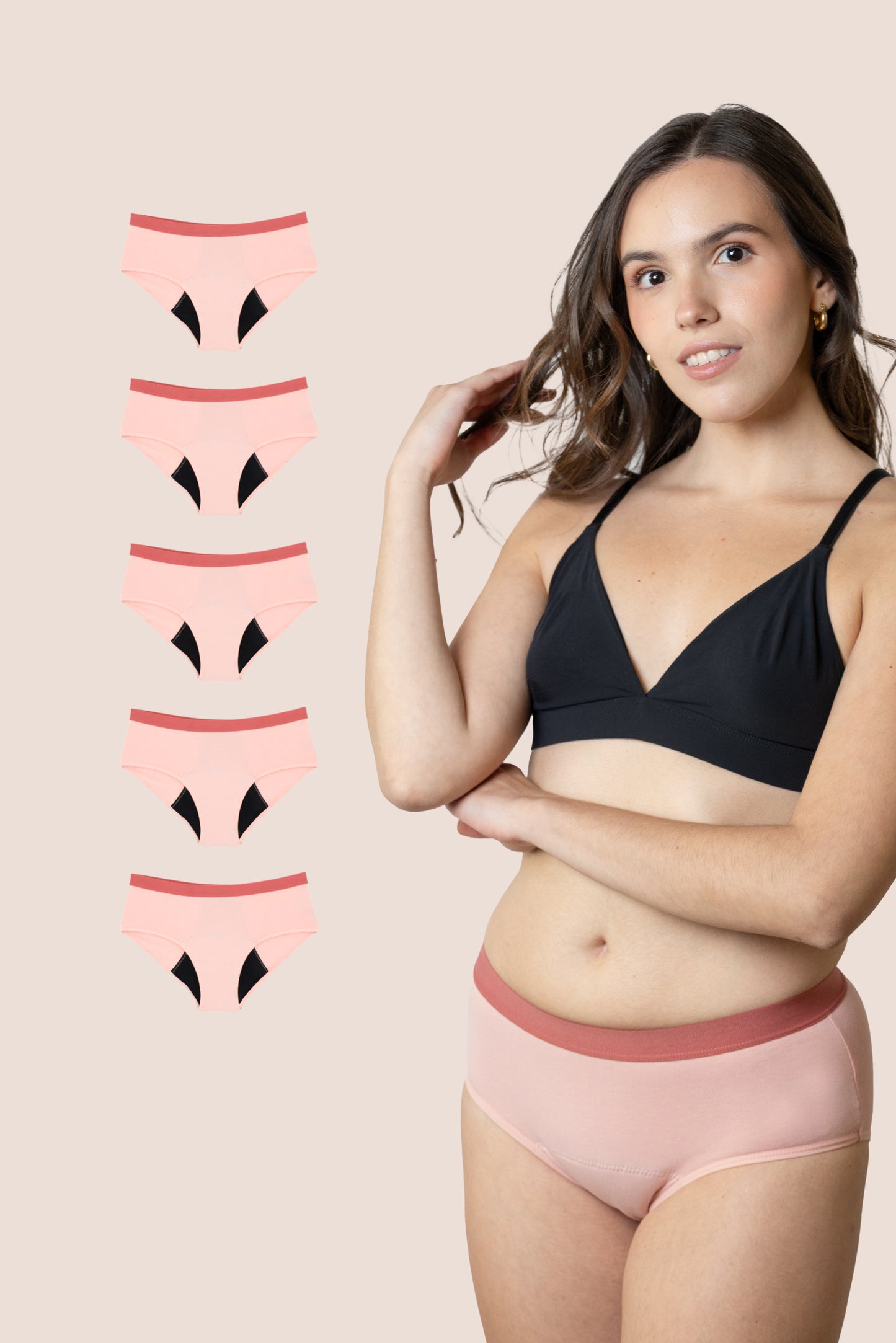 Periodenunterwäsche für Teenager Rosa pack 5