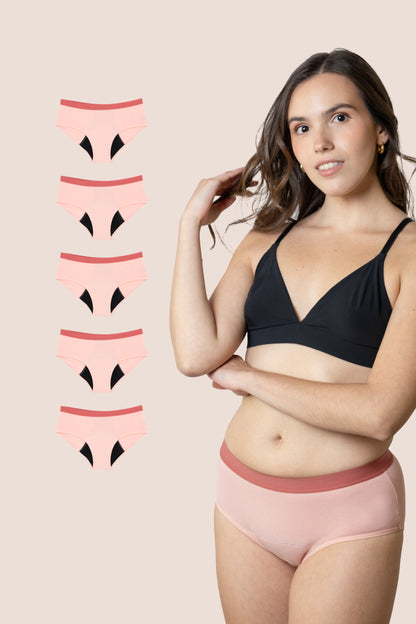 Periodenunterwäsche für Teenager Rosa pack 5