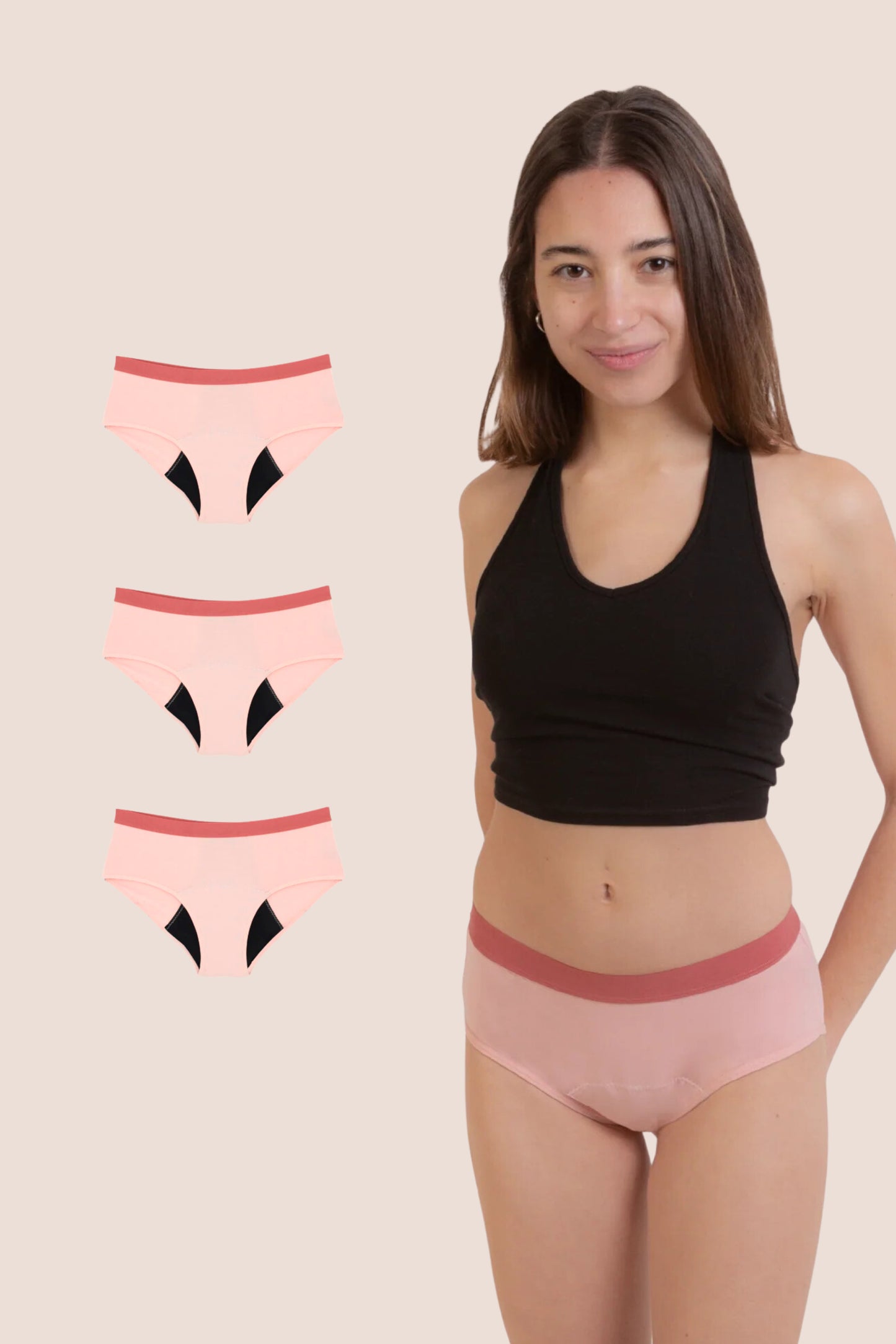 Periodenunterwäsche für Teenager Rosa pack 3