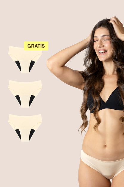 Periodenunterwäsche | Nahtlos | Beige