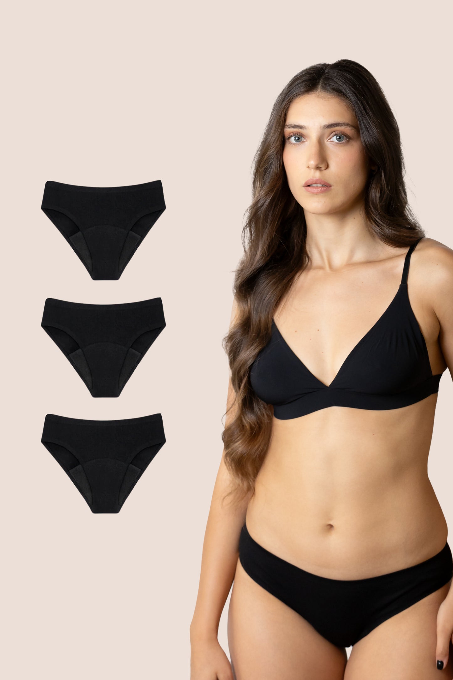 Periodenunterwäsche Nahtlos pack 3