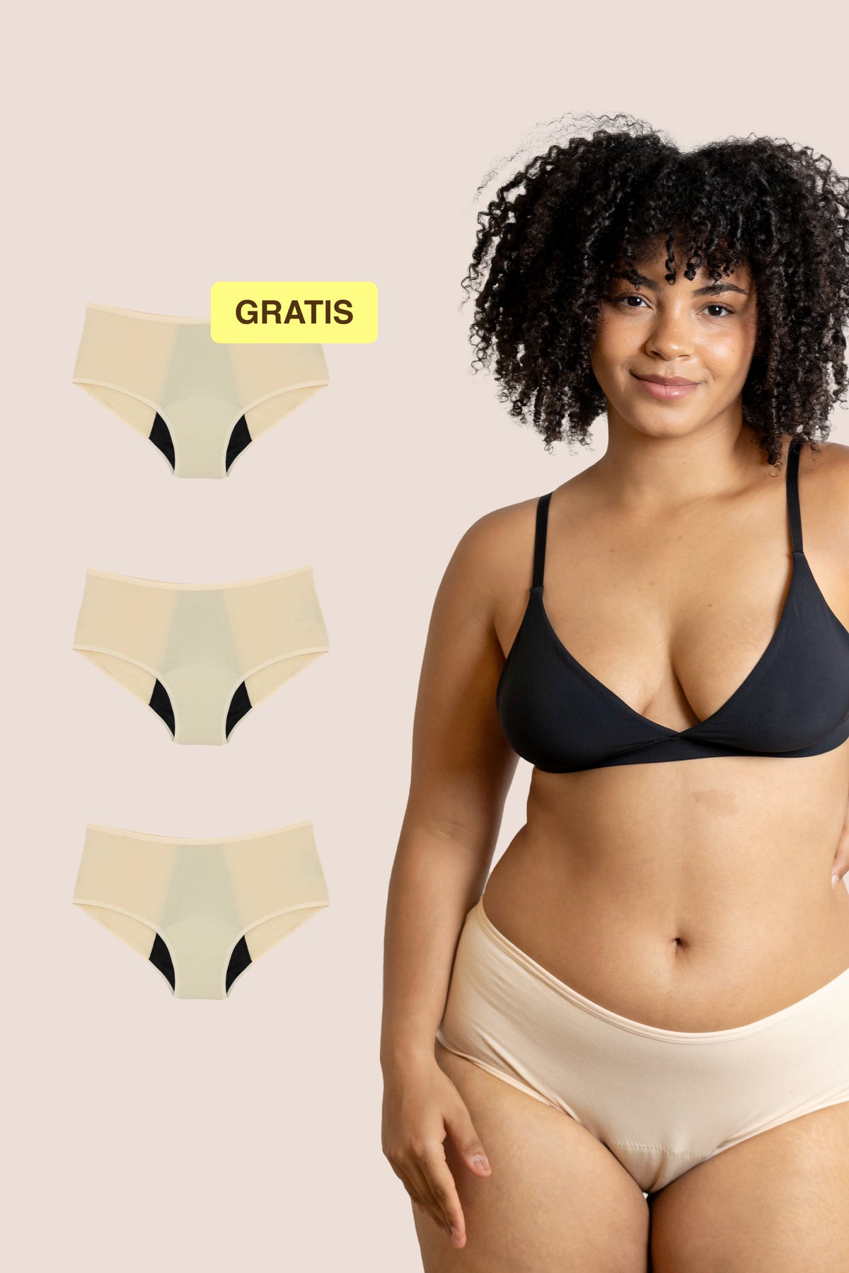 Periodenunterwäsche | Hohe Taille | Beige