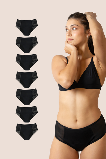 Periodenunterwäsche Hohe Taille Transparente Hüften pack 7