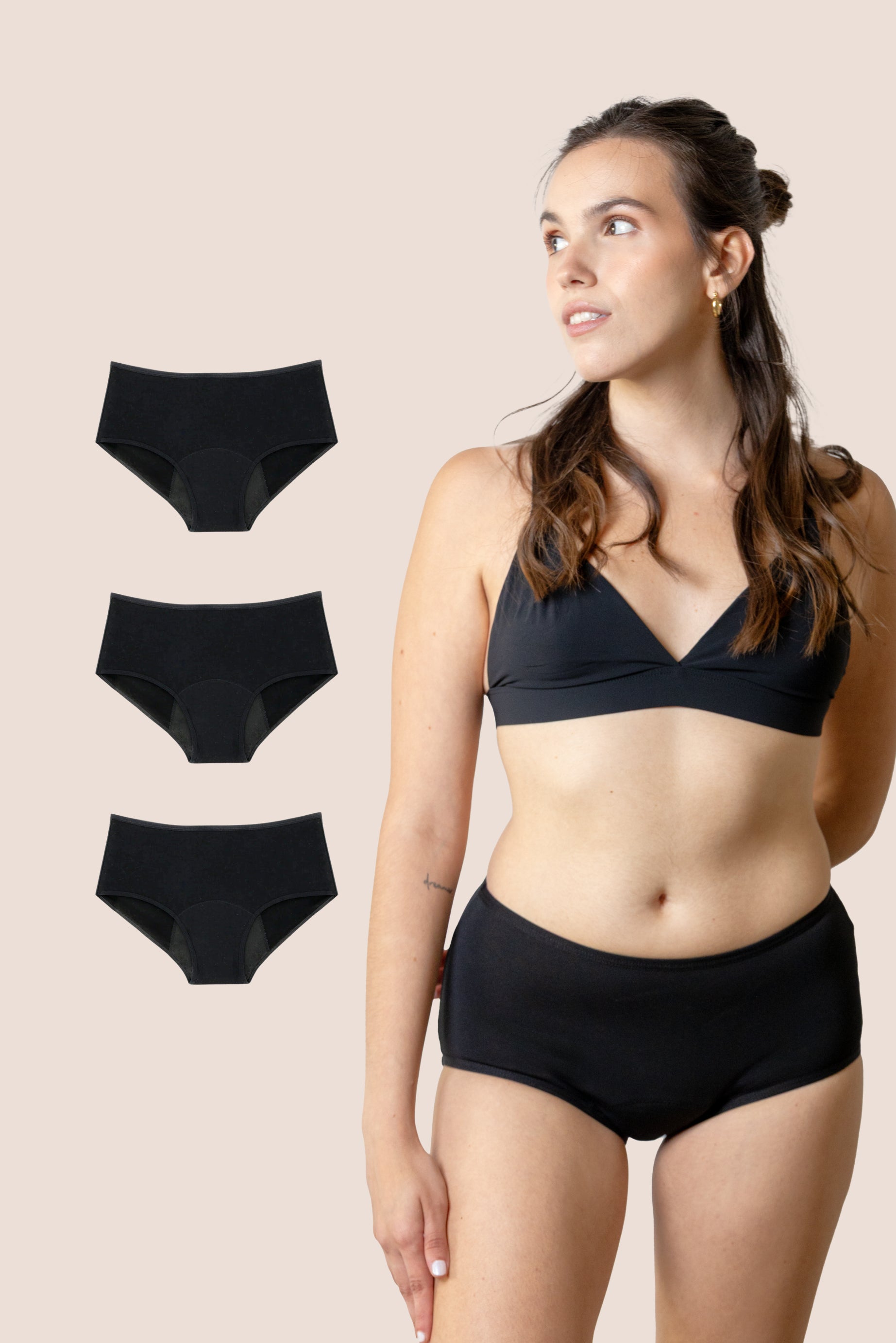 Periodenunterwäsche für Teenager Hohe Taille PACK 3
