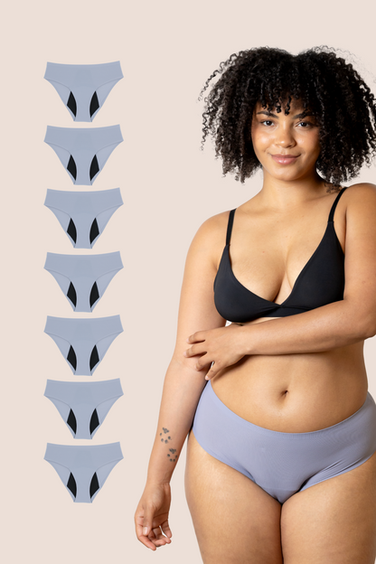 Periodenunterwäsche Nahtlos Hohe Taille Lavendel pack 7