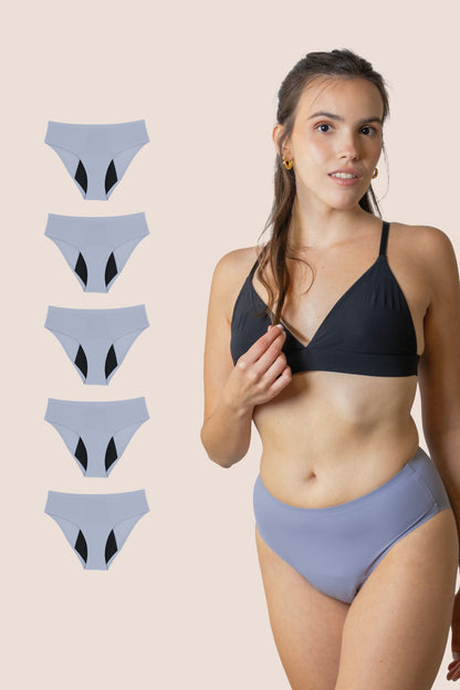 Periodenunterwäsche für Teenager Nahtlos Hohe Taille Lavendel pack 5