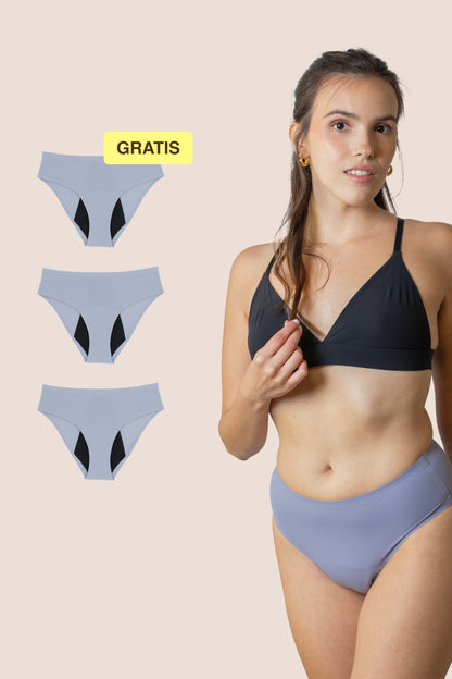 Periodenunterwäsche für Teenager | Nahtlos Hohe Taille | Lavendel