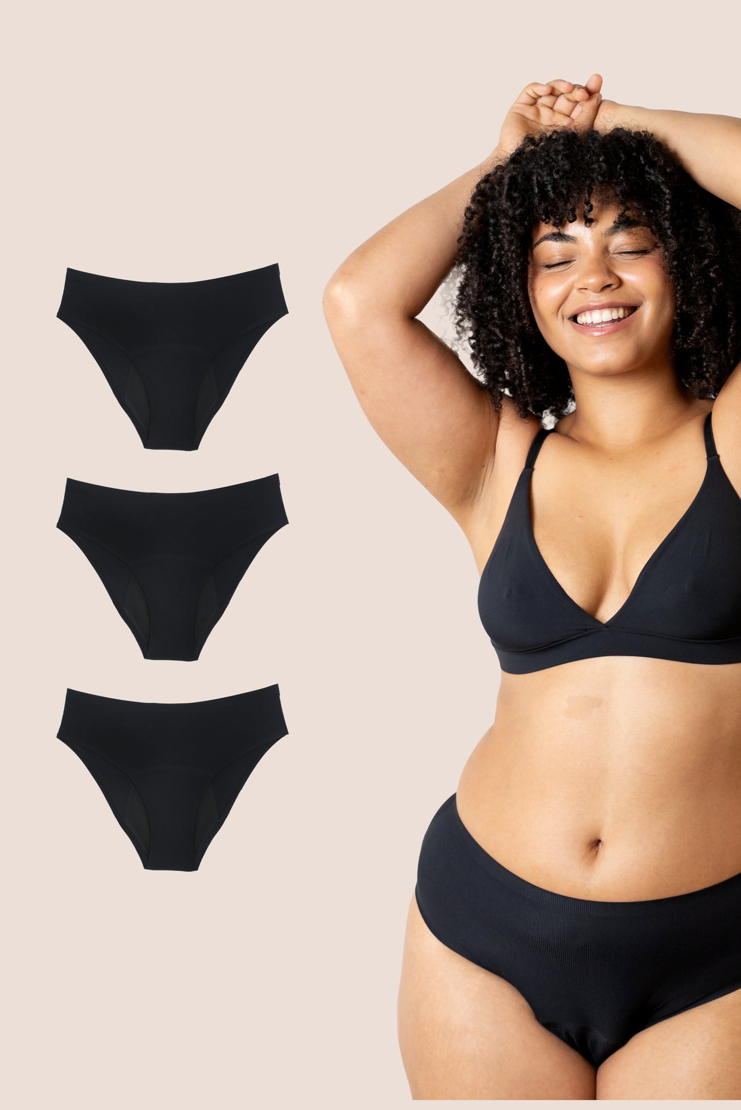 Periodenunterwäsche Nahtlos Hohe Taille pack 3