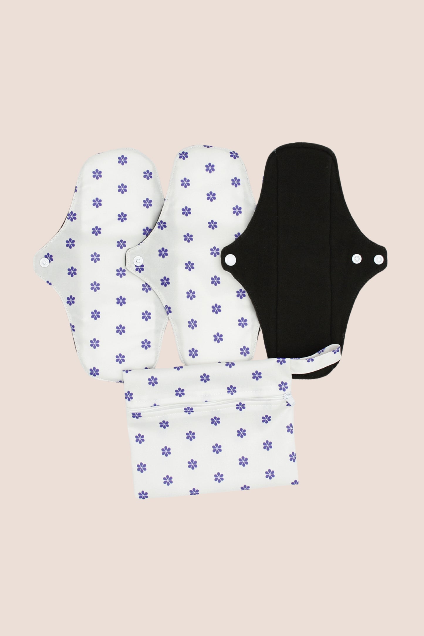 Waschbare Binden mittlerer Durchfluss Weiß pack 3