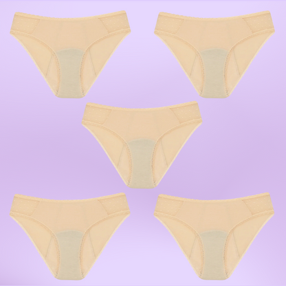 Periodenunterwäsche für Teenager | Hüfttransparent | Beige