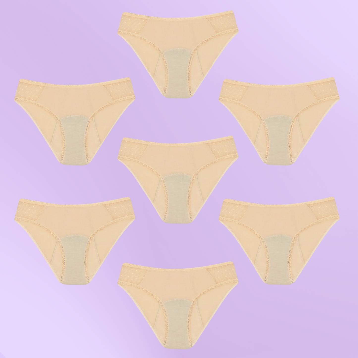 Periodenunterwäsche für Teenager | Hüfttransparent | Beige