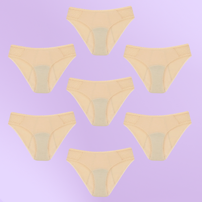 Periodenunterwäsche für Teenager | Hüfttransparent | Beige