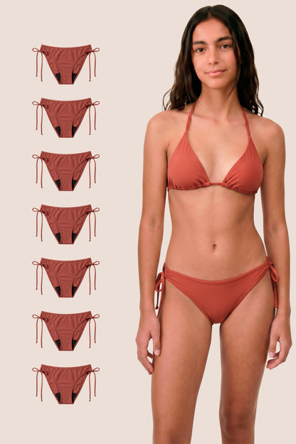 Perioden-Bikini für Teens Brasilianisch koralle pack 7 general