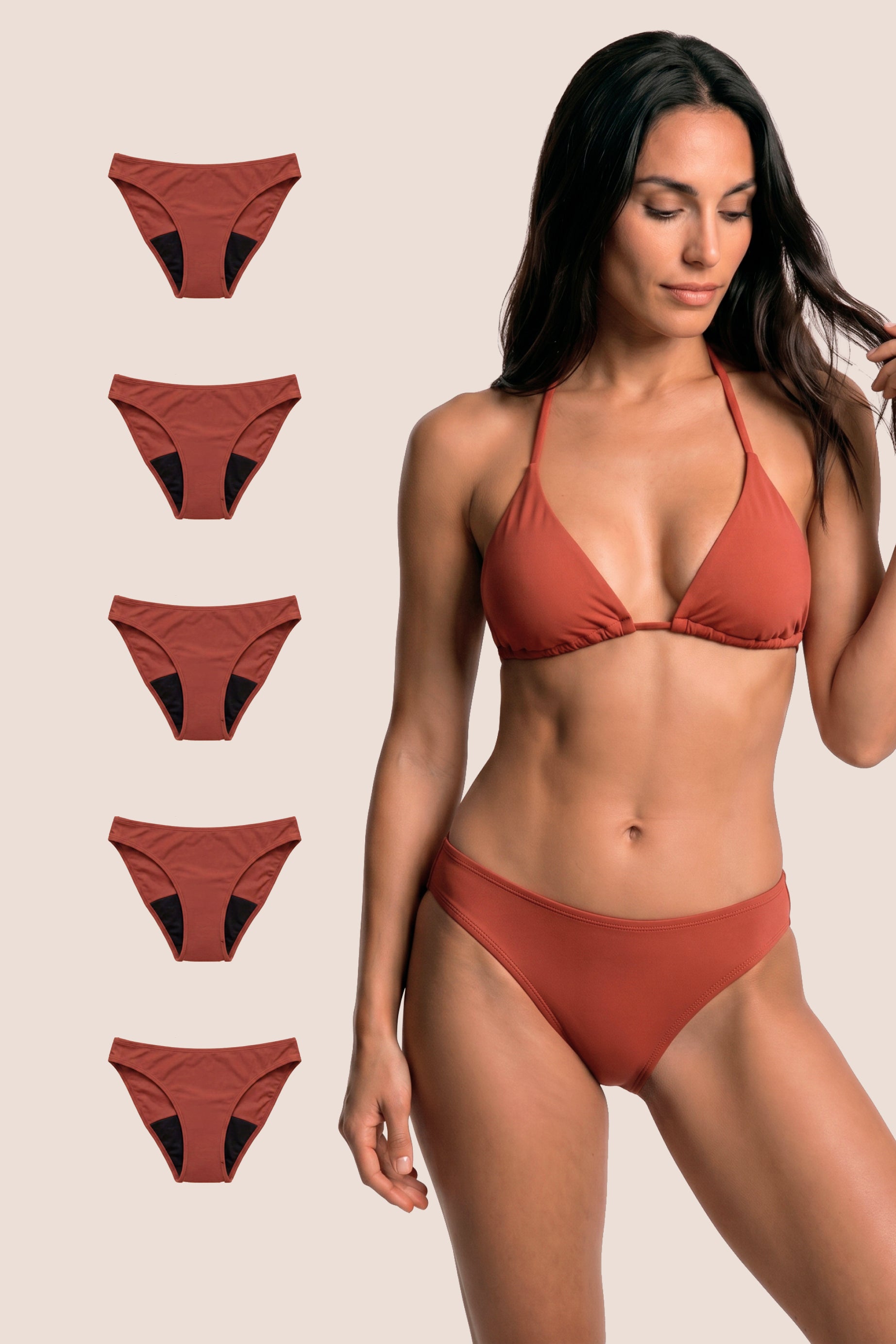 Perioden Bikini Klassisch Koralle pack 5 general