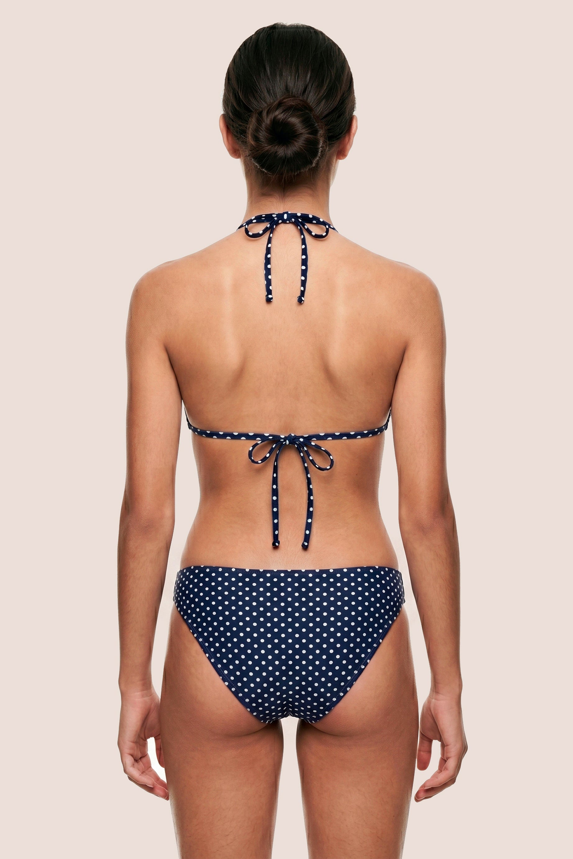 Perioden-Bikini für Teens Klassisch Blau mit Punkten back general