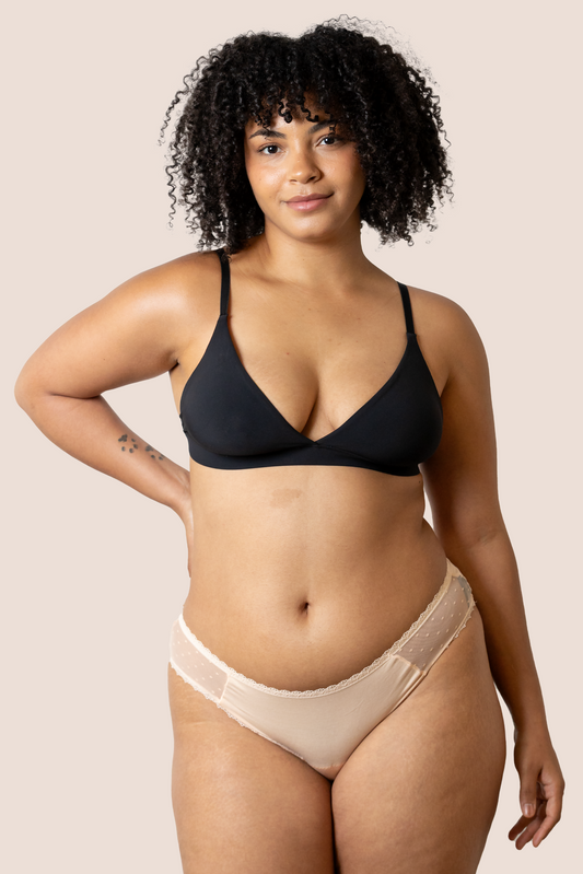 Periodenunterwäsche Hüfttransparent Beige front general