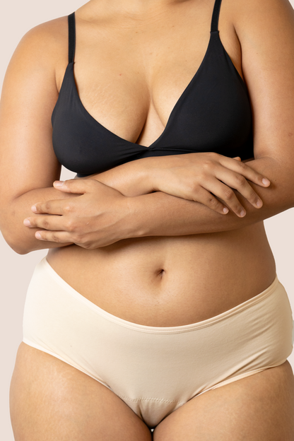 Periodenunterwäsche Hohe Taille Beige close up general