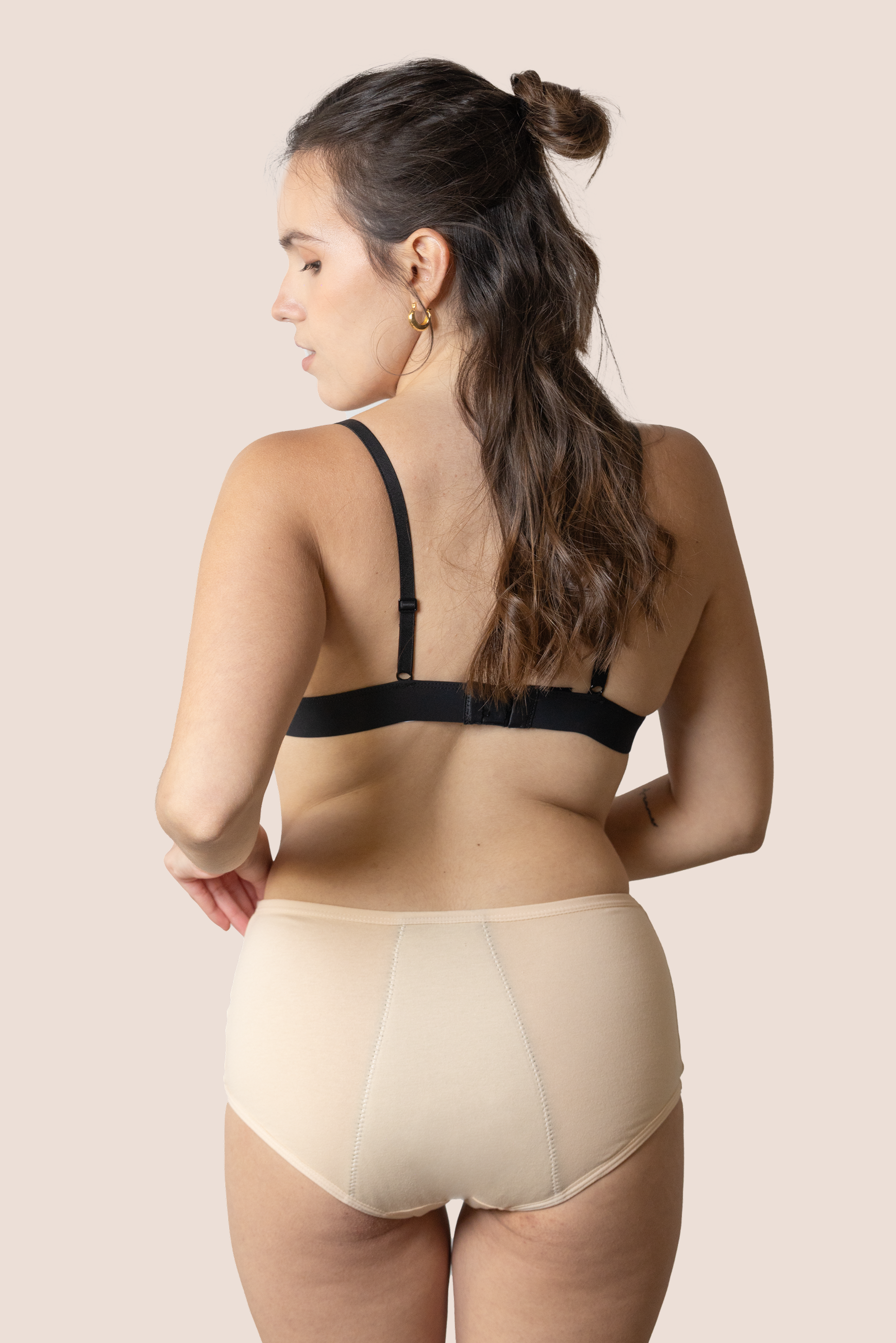 Periodenunterwäsche für Teenager Hohe Taille Beige back general