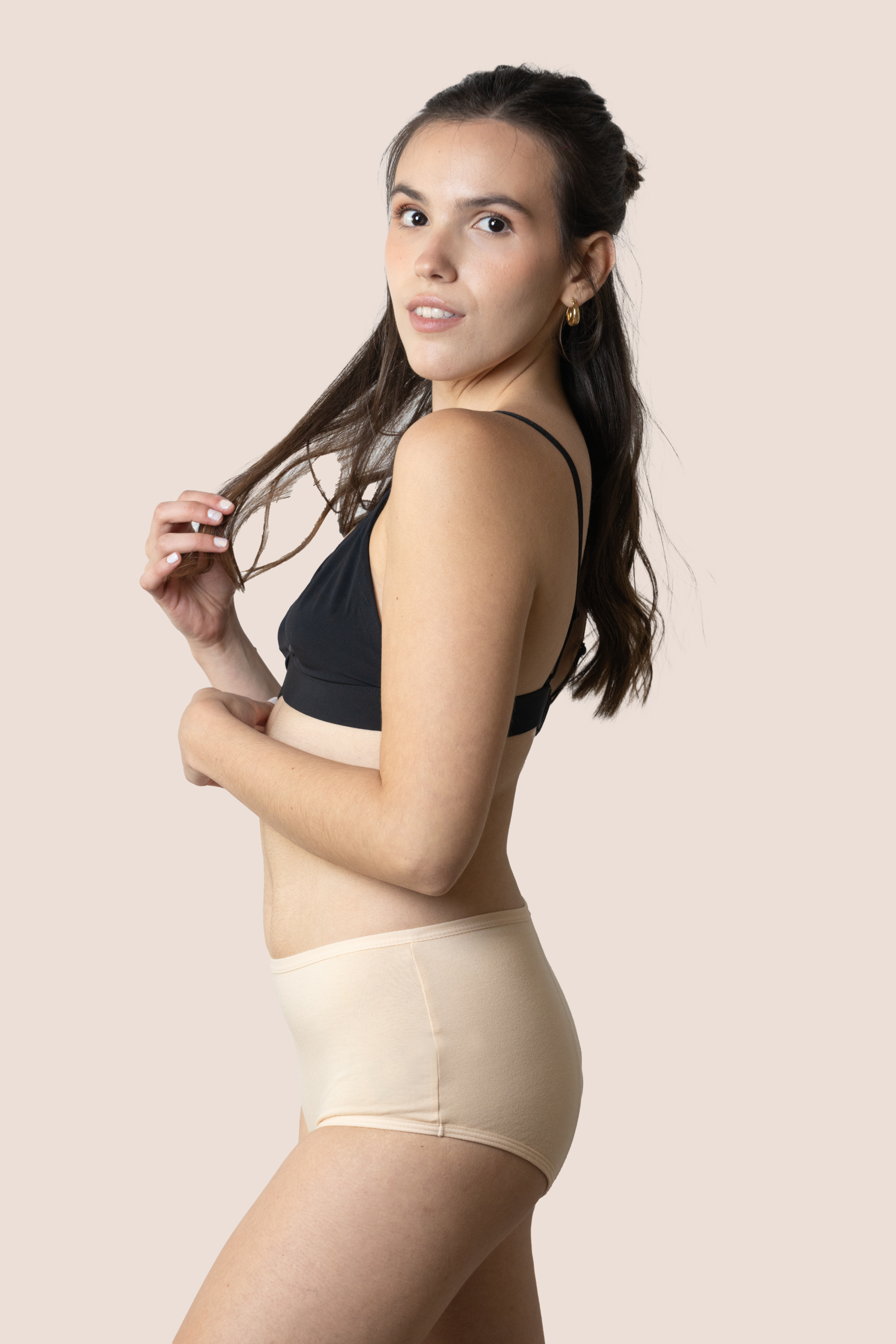 Periodenunterwäsche für Teenager Hohe Taille Beige side general