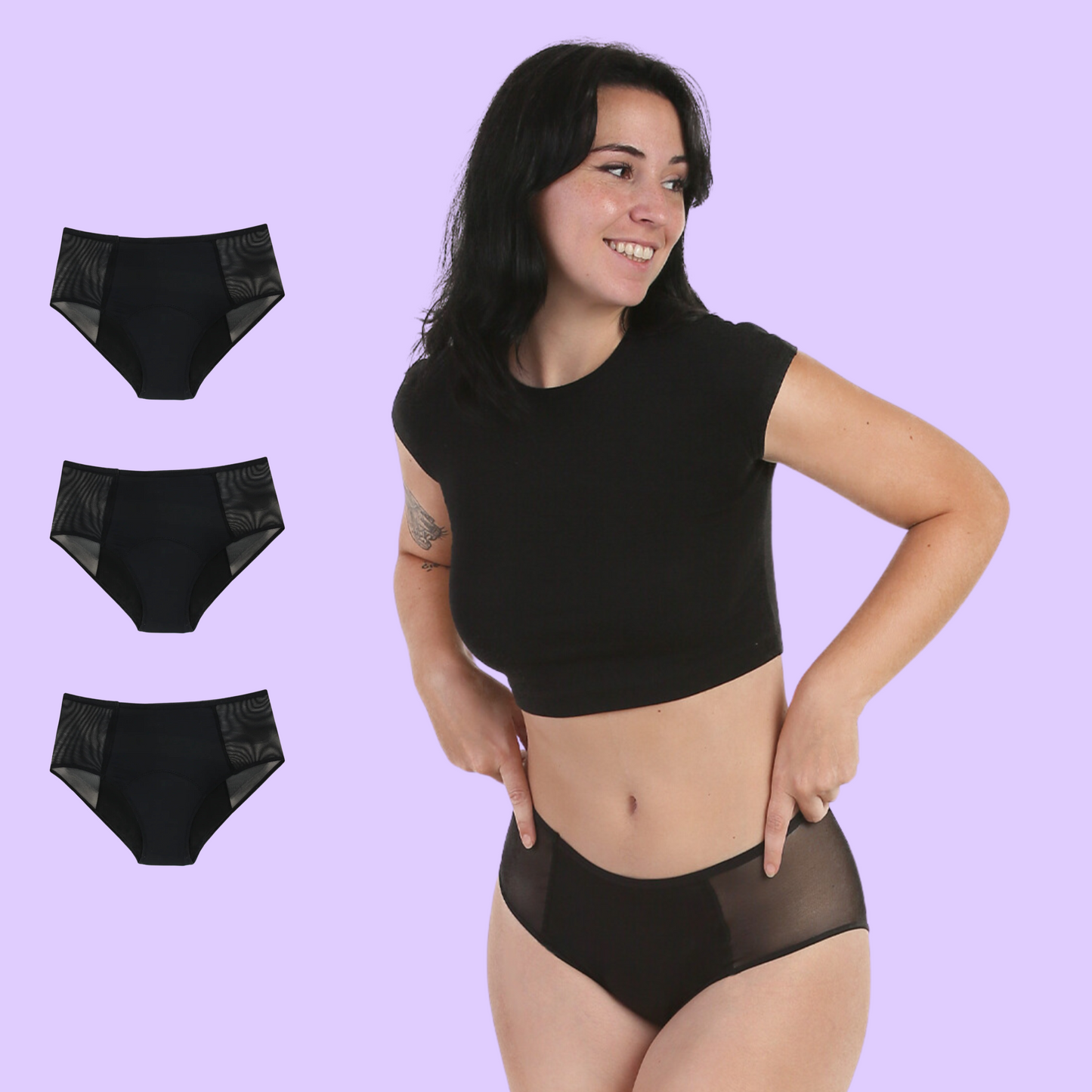 periodenunterwasche hohe taille transparente huften black pack 3