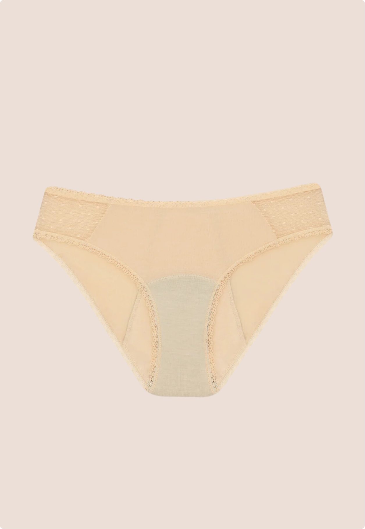 Periodenunterwäsche Hüfttransparent Beige detail general